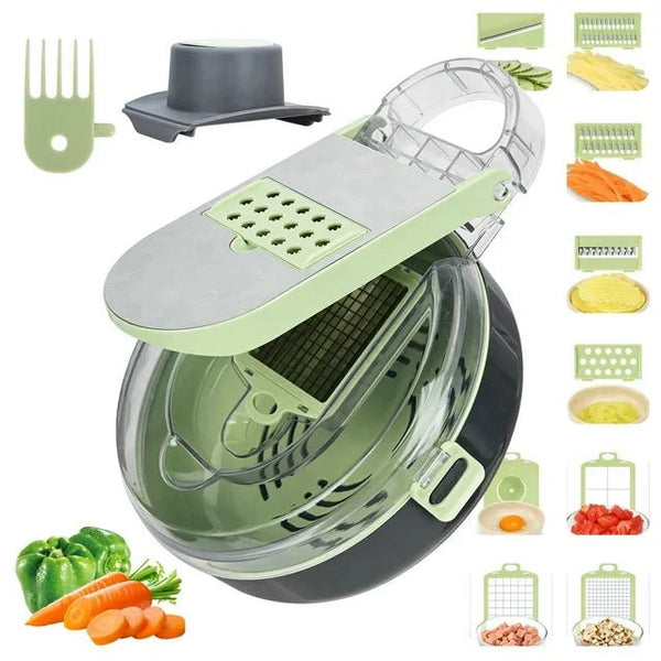 vegetable cutter, 9-in-1 vegetable chopper, multifunctional slicer, kitchen chopper, food prep tool, dicer, julienne slicer, salad chopper, onion cutter, kitchen gadget, buy online Saudi Arabia, ebaaab