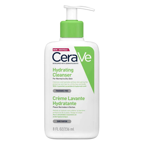 CeraVe Hydrating Cleanser, Facial Cleanser for Dry Skin, Gentle Face Wash, Hydrating Face Wash, Ceramides Cleanser, Hyaluronic Acid Cleanser, Non-Comedogenic Cleanser, Fragrance-Free Cleanser, Skincare in Saudi Arabia, Best Cleanser for Dry Skin