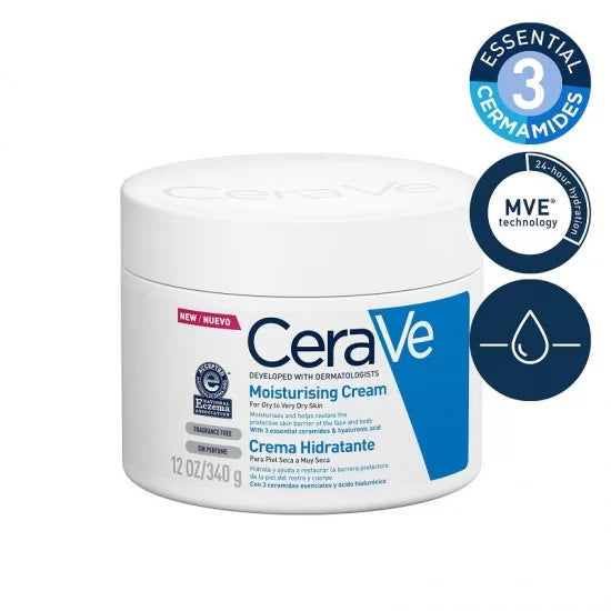 CeraVe Moisturizing Cream, Hydrating Face Cream, Dry Skin Moisturizer, Ceramides & Hyaluronic Acid, Fragrance-Free Moisturizer, Sensitive Skin Care, Intense Hydration, Non-Greasy Moisturizer, Body & Face Moisturizer, Saudi Arabia Skincare